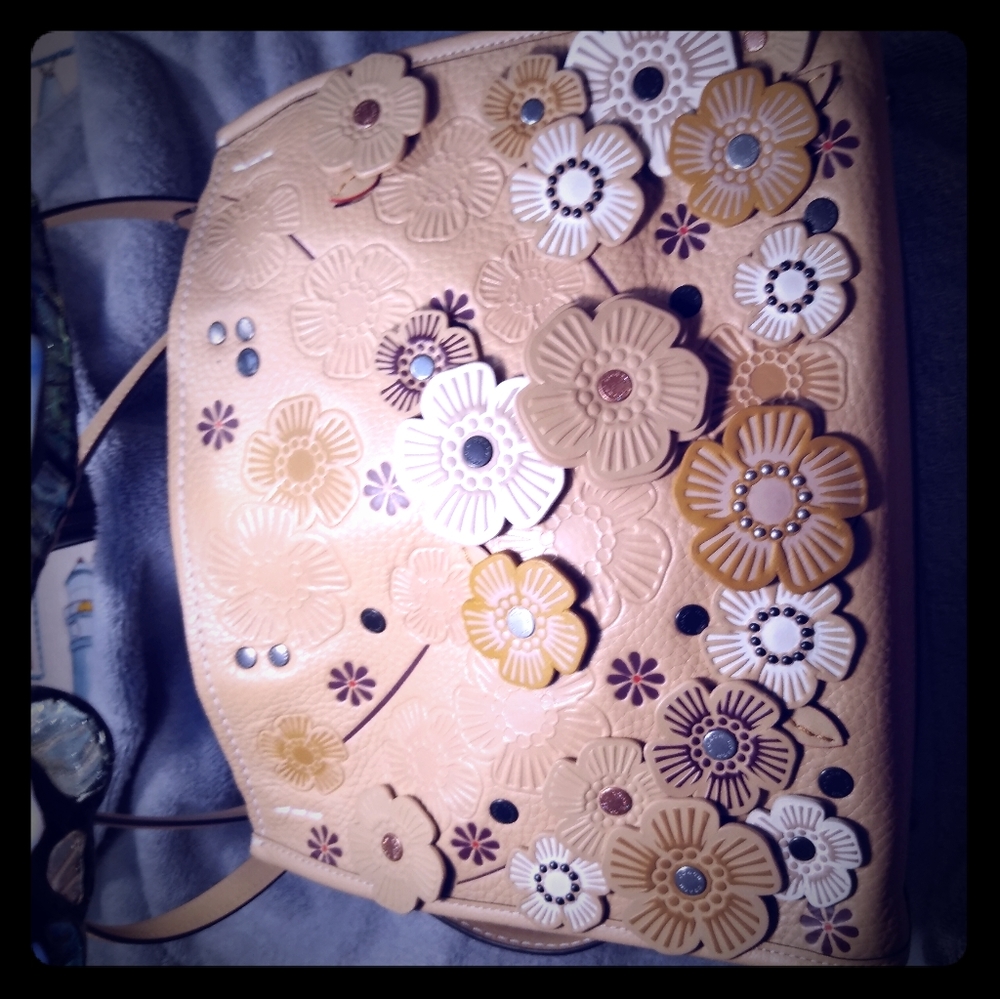 Coach Tea Rose Rogue With Additional Strap